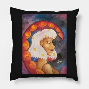 Scorpio Astrological Sign Space Portrait Pillow