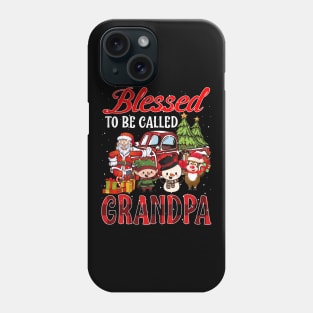 Blessed To Be Called Grandpa Christmas Buffalo Plaid Truck Phone Case