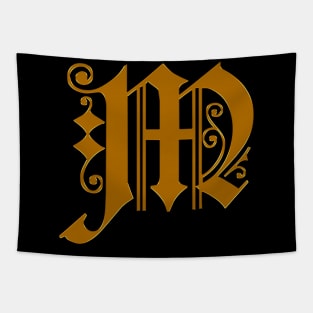 Golden Letter M Tapestry