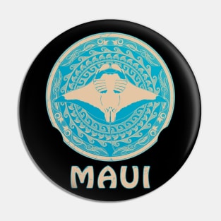 Manta Ray Shield of Maui Pin