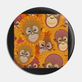 Orangutan baby faces surface design Pin