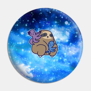 Sloth and Octopi Night Sky Pin