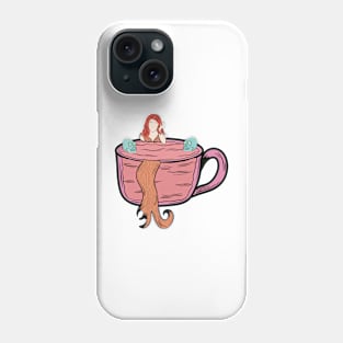 Mermaid in a cup with skulls Phone Case