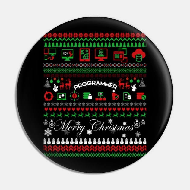 Programmer Ugly Christmas Sweater Gift For Coder Pin by uglygiftideas