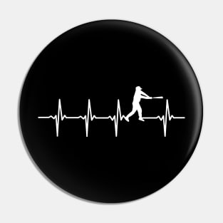 Baseball Heartbeat Gift For Baseball Players Pin