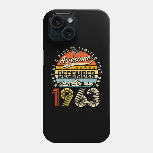 Awesome Since December 1963 Vintage 60th Birthday Phone Case by Ripke Jesus