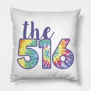 The 516 Area Code tie dye Pillow