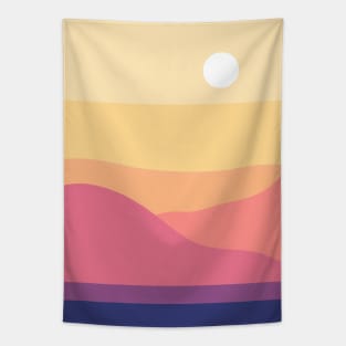 Retro Beach Landscape Tapestry