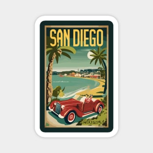 A Vintage Travel Art of San Diego - California - US Magnet