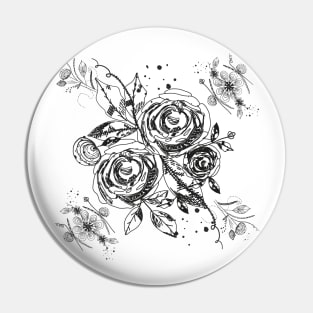 Summer time abstract black flowers Pin