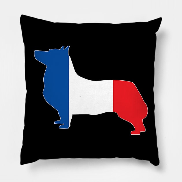 Swedish Vallhund France Flag Filled Pillow by DPattonPD