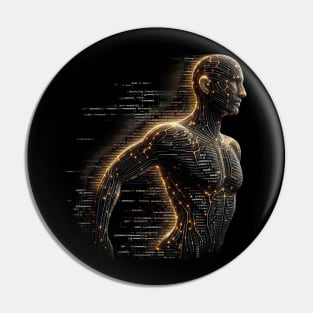 Code Constructed Human: Digital Artistry Pin