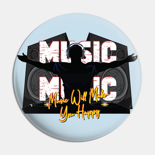 Music Is Happiness Pin by AqlShop