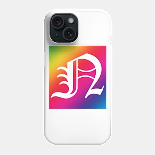 Rainbow White Letter N Phone Case