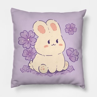 Cute Sakura Bunny | Purple | Modesadraw Pillow