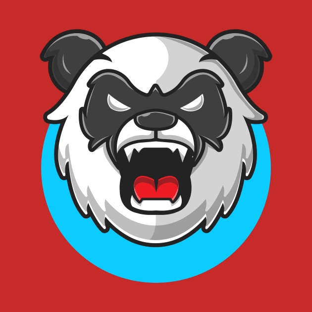 Angry Panda Cartoon Vector Icon Illustration (2) by Catalyst Labs