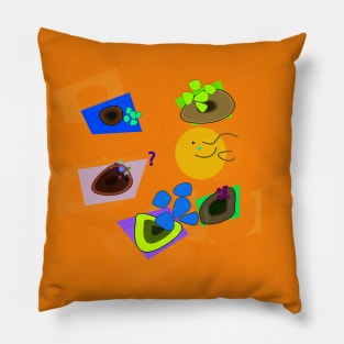 Orange Abstraction Pillow