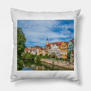 Tübingen - Picture Postcard View from the Neckar Bridge Pillow