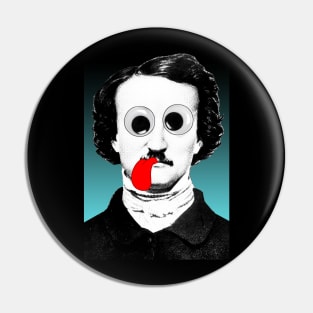 Edgar Allan Poe Graphic Design Tongue/Googly Eyes Pin