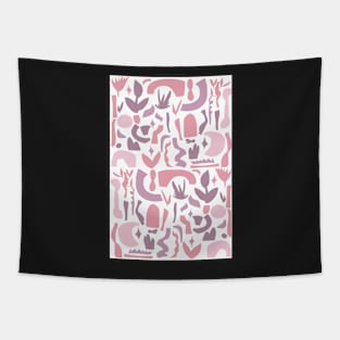 Vintage Aesthetic Minimalist Danish Pastel Abstract Design in Pink Tapestry