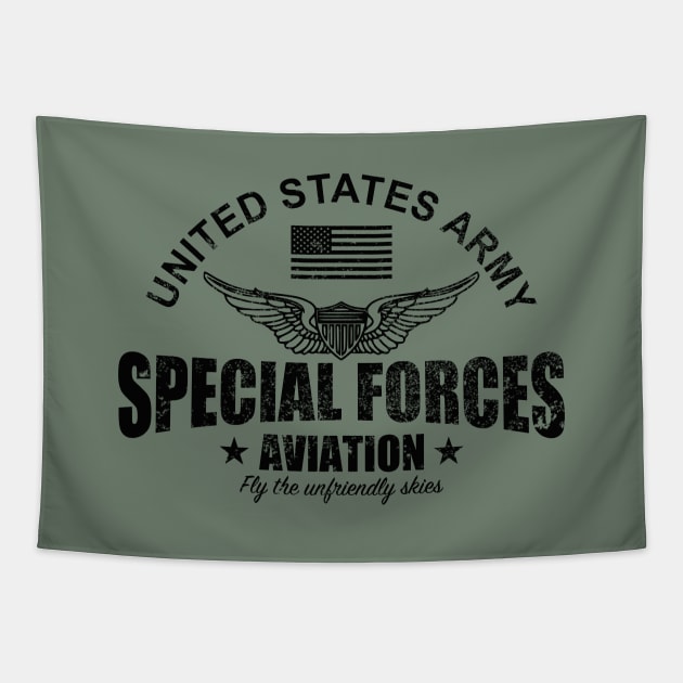 US Special Forces Aviation (distressed) Tapestry by TCP