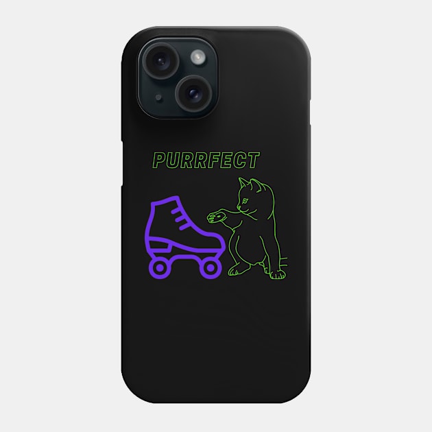 Purrfect Roller Skate Cat Phone Case by Skate Galaxy