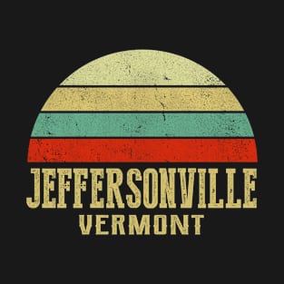 JEFFERSONVILLE VERMONT Vintage Retro Sunset T-Shirt