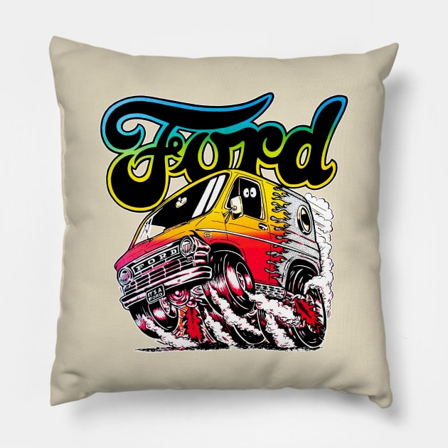 70s Ford Van Pillow by DCMiller01