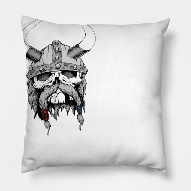 Viking Skull Pillow by 1790Designs