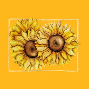 sunflowers in a golden frame T-Shirt