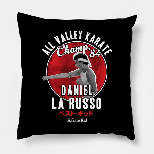 Karate Kid Champ Daniel La Russo Pillow by Rebus28