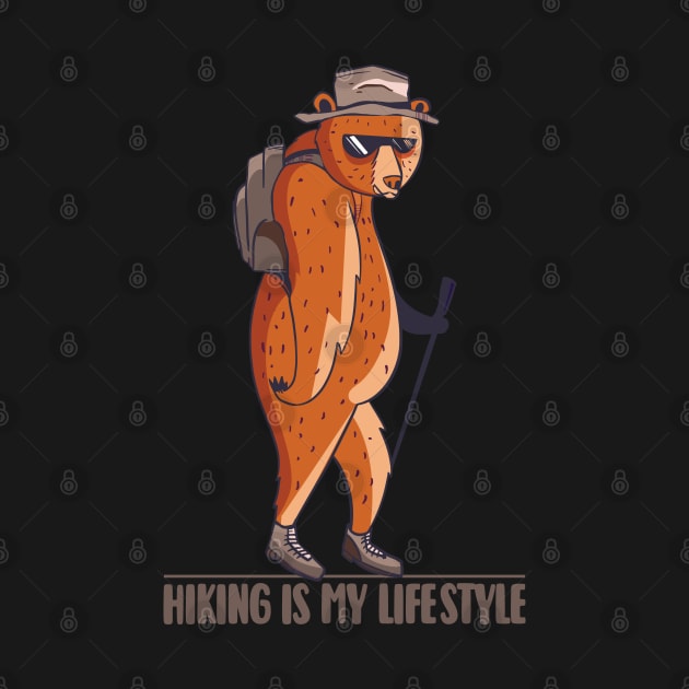 Funny hiking bear graphic, outdoor camping and exploring nature lover, Men Women by Luxera Wear