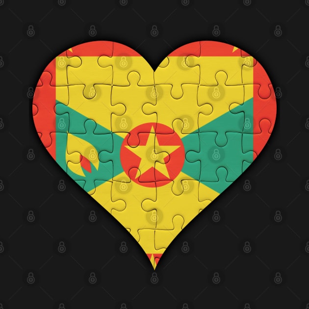 Grenadan Jigsaw Puzzle Heart Design - Gift for Grenadan With Grenada Roots by Country Flags