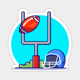 Helmet And Rugby Ball Magnet