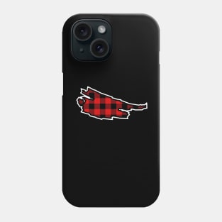 Saturna Island Silhouette in Red and Black Plaid - Simple Pattern - Saturna Island Phone Case