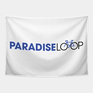 Paradise Loop blue with bike Tapestry