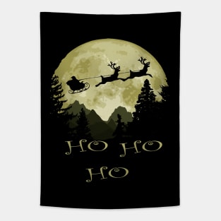 Santa Claus And Moon Ho Ho Ho Tapestry