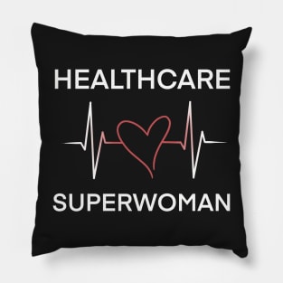 Heartbeat of a Healthcare Superhero Pillow