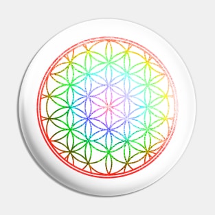 Flower of Life, Rainbow Faux Foil Pin