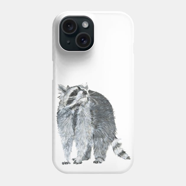 Raccoon Painting Phone Case by Bollocks