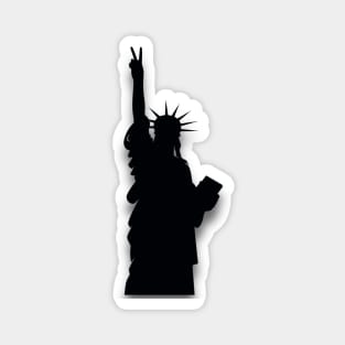 Statue of Liberty Silhouette Peace Sign Magnet