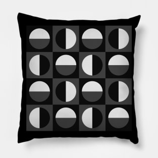 1960's style black and white abstract design Pillow