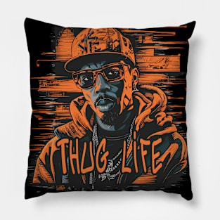 Urban Style Thug Life Design with Black Men Pillow