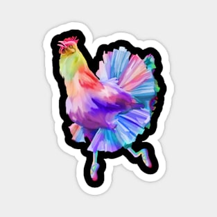 Rainbow Hen Magnet