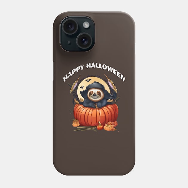 A funny sloth celebrating Halloween Phone Case by halazidan