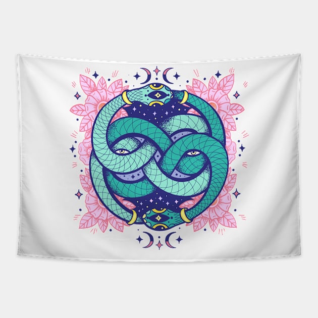 Never ending snake Tapestry by Paolavk