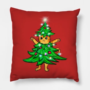 Cat Christmas Tree Pillow