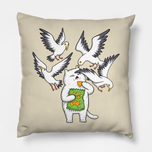 chips and seagulls Pillow