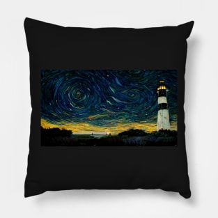 Cape Hatteras Lighthouse like starry night Pillow