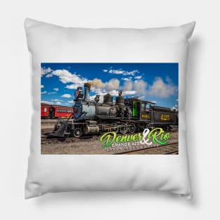 Denver and Rio Grande 425 Steam Locomotive at Antonito Colorado Pillow